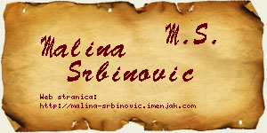 Malina Srbinović vizit kartica